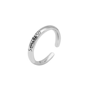 WENZHE Wholesale 925 Sterling Silver With Smile Emoji Ring for Lovers