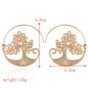 Europe and the United States simple fashion tree charm gold earring jewelry