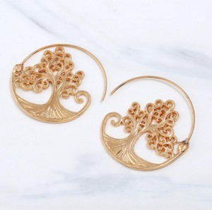 Europe and the United States simple fashion tree charm gold earring jewelry