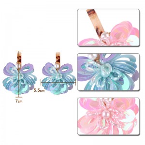 New Fashion Handmade Sequins Flower Earrings For Womens Gift Wholesale